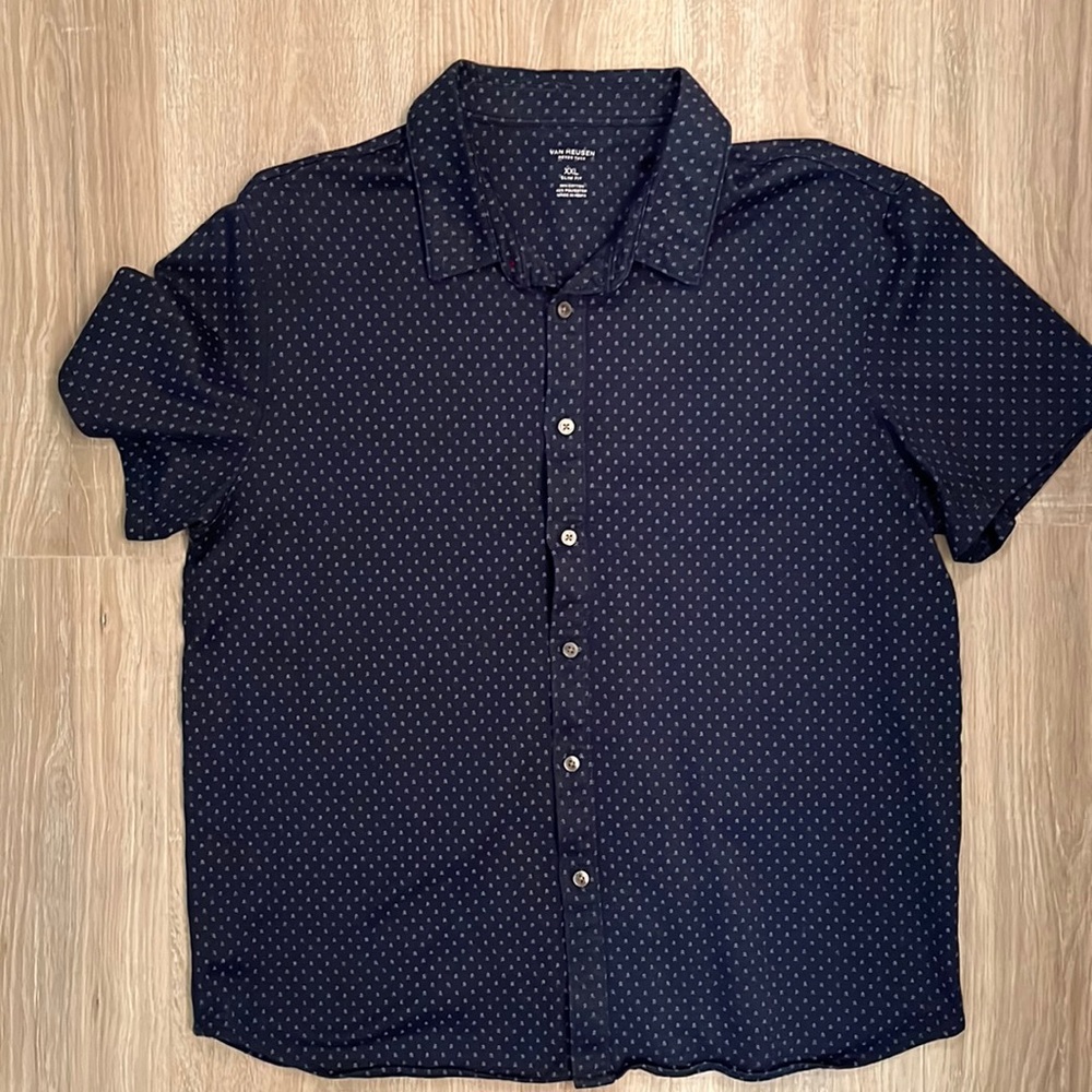 Van Husen, no tuck, slim fit, button down shirt.